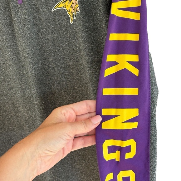 NFL Team Apparel Minnesota Vikings Grey Purple Kids Size XL 18-20 Skol MN - Picture 4 of 5